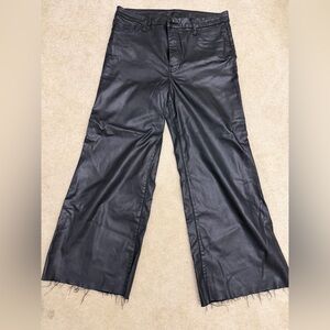 Kut from the Kloth Black Faux Leather Wide-Leg Jeans